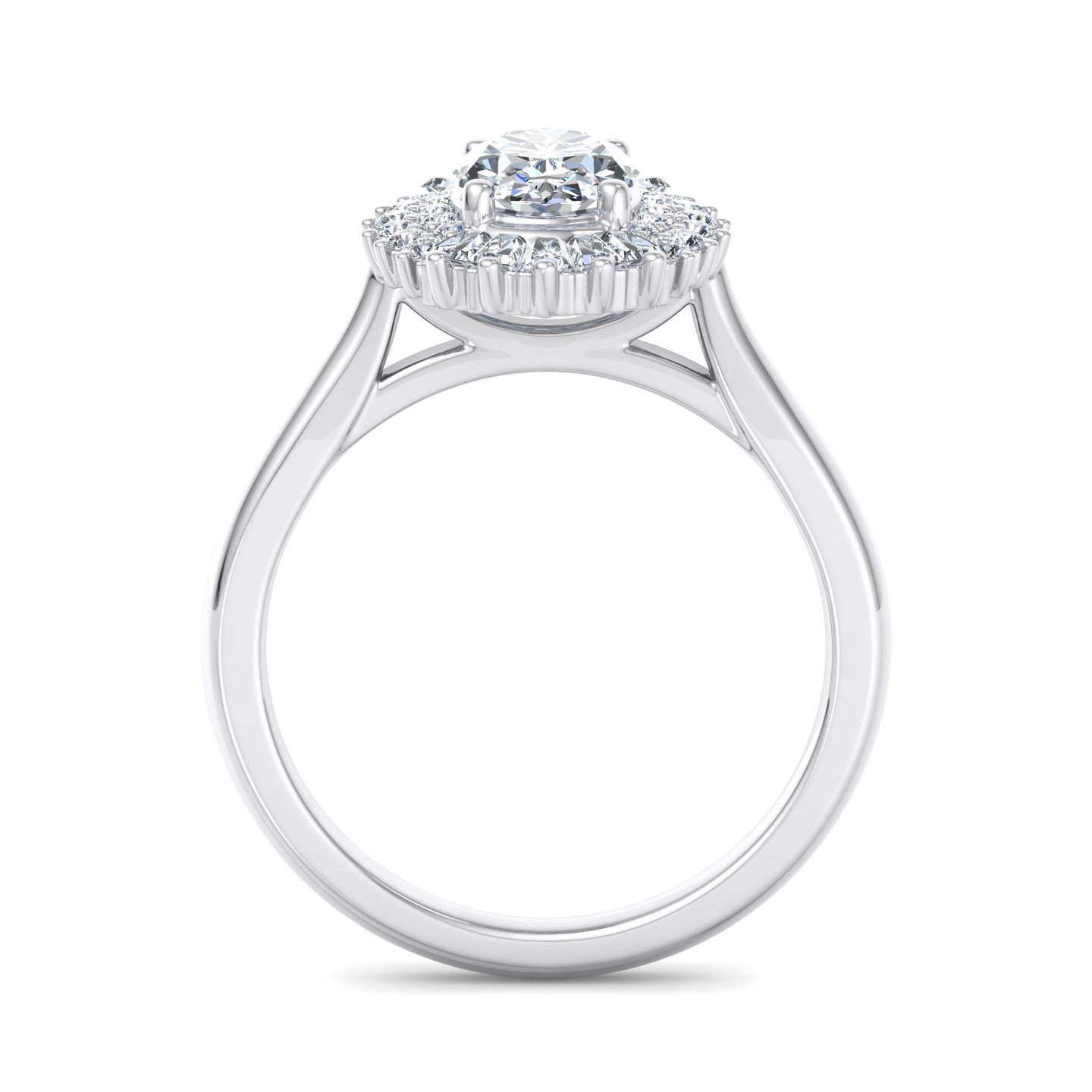 Aniyah Ballerina Style Halo Engagement Ring